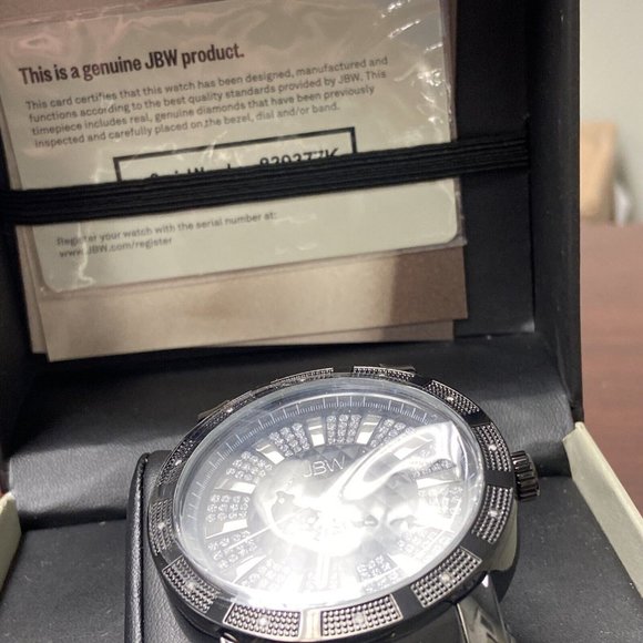 JBW 562 Diamond Wrist Watch Black on Black Luxury Jewelry - Picture 6 of 7